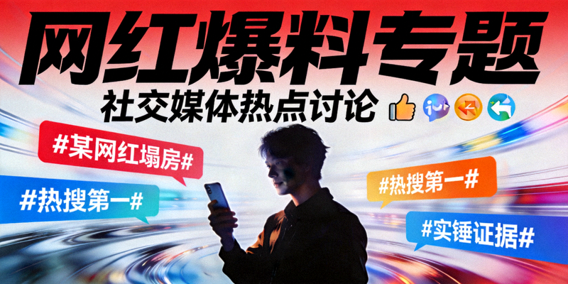 网红爆料专题封面：社交媒体热点讨论
